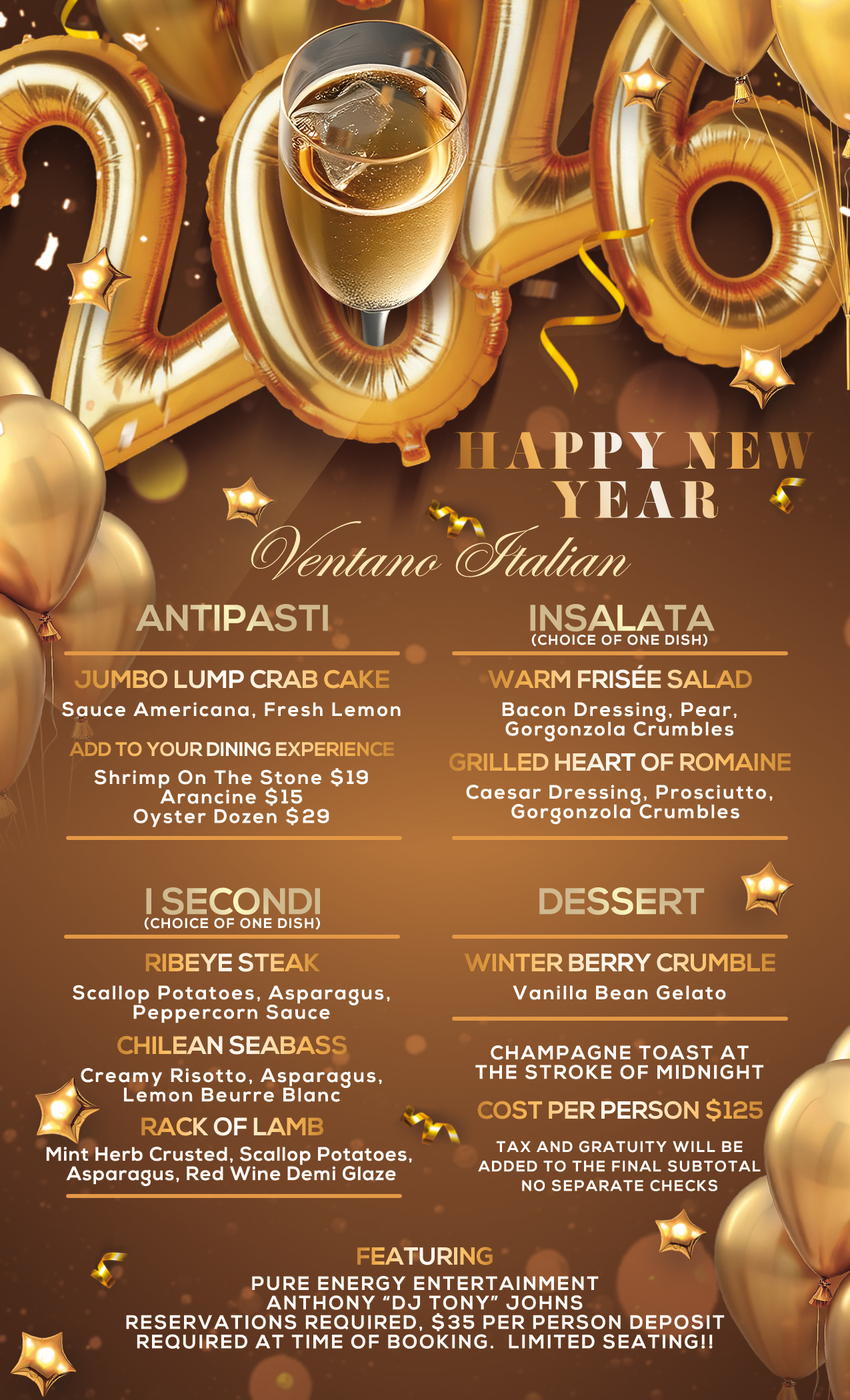 New Years Eve Menu